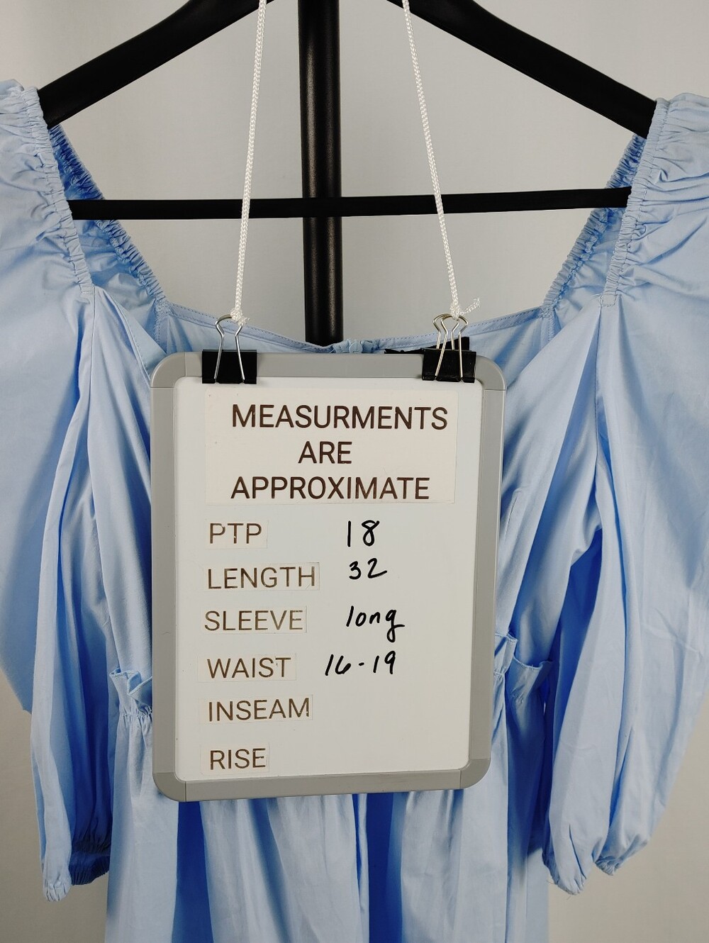 Cider Light Blue Puff Sleeve Babydoll Mini Dress NWT Women's Large - Picture 13 of 14